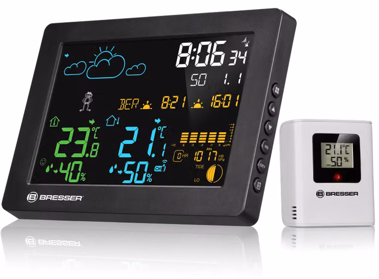 Stazione meteorologica Bresser MeteoTemp Baro HZ, con sensore esterno wireless, disponibile in diversi colori
