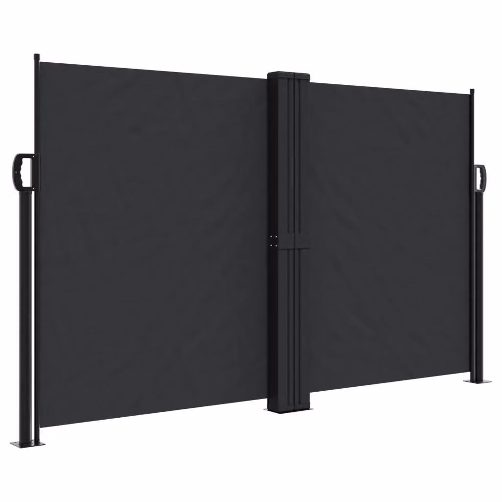 Tenda da Sole Laterale Retrattile Videx in Alluminio e Poliestere Nera L: 1200 cm, H: 140 cm – 2