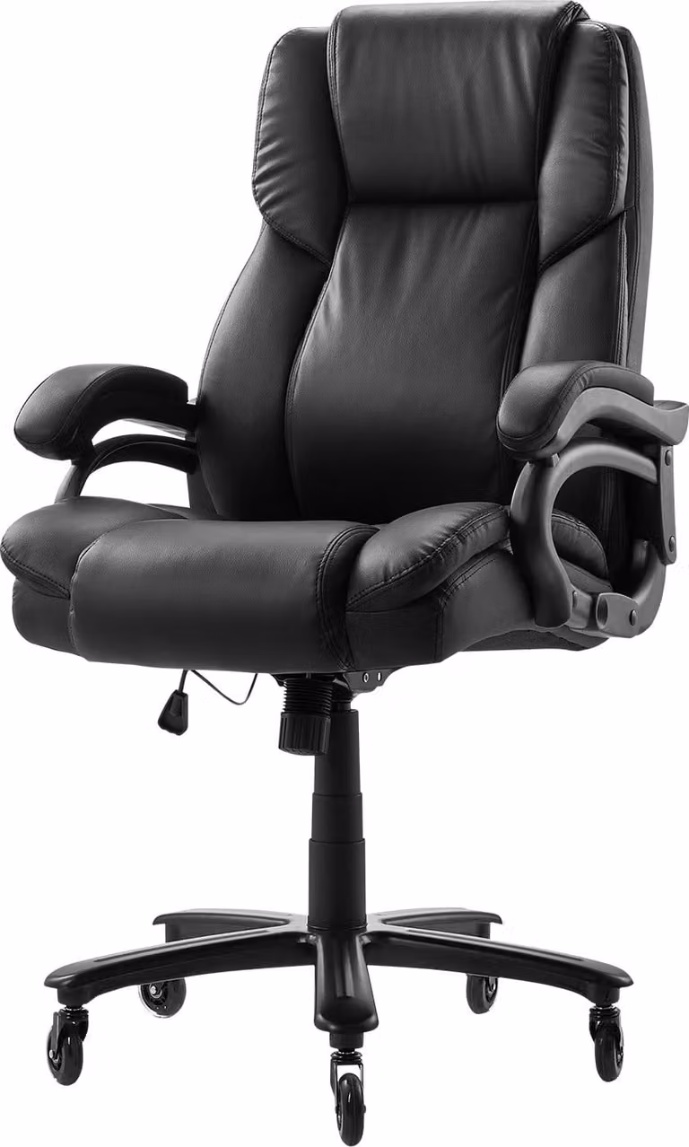 SucceBuy Executive Chair sedia da ufficio con schienale alto e supporto lombare a manopola, nero
