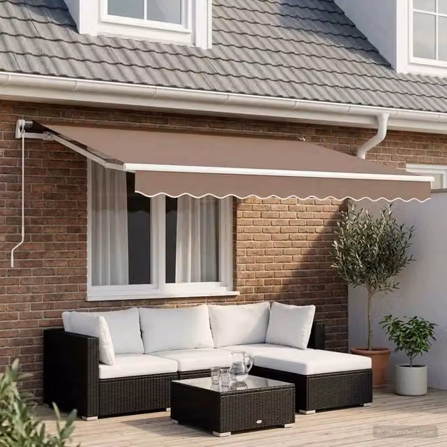 Tenda retrattile Tortora 600 × 300 cm Poliestere e Alluminio 3426473