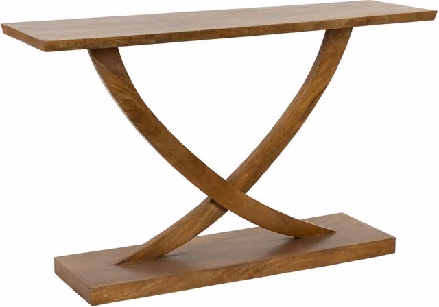 Mobile da ingresso in legno marrone fatto a mano, 120x35x74h cm