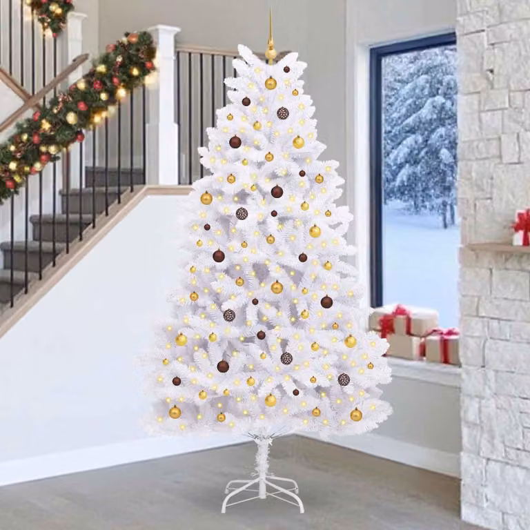 Maison Exclusive - Albero di Natale artificiale, 270 cm, PVC e acciaio, colore bianco