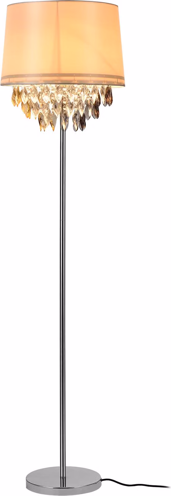 Lampada da terra 1 x E27 lampada da terra 165 cm argento bianco cristallo lampada a sospensione lampada da soggiorno lampada da terra