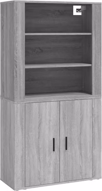 Credenza | Madia | Buffet da pranzo | Armadio da pranzo Grigio Sonoma in Legno Multistrato