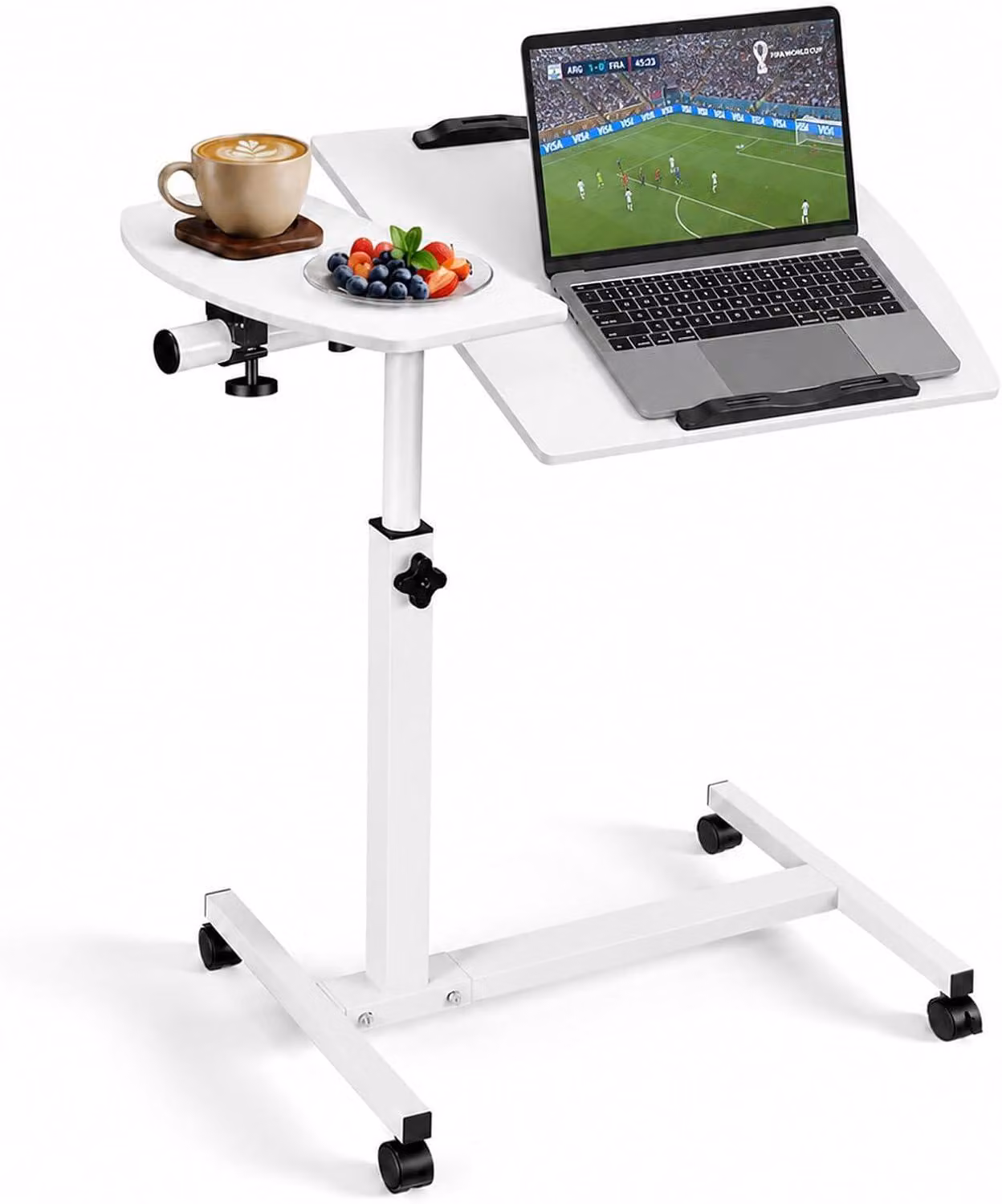 Tavolo regolabile in altezza per laptop, da 59 a 89 cm, dimensioni 60x40 cm, con rotelle, ideale per l'ufficio e la casa