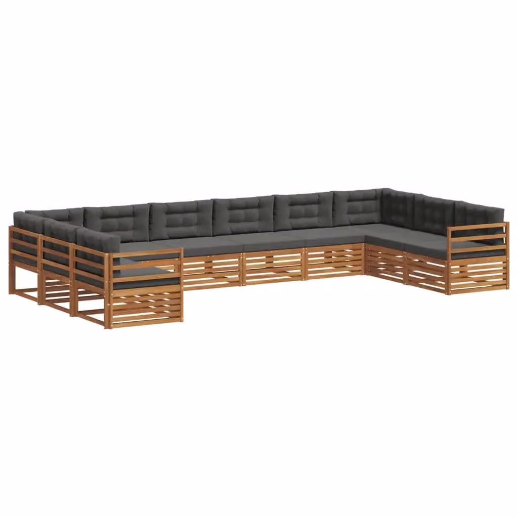 Set di divani da giardino vidaXL in legno di acacia massello, 6 pezzi, colore naturale e antracite – 2