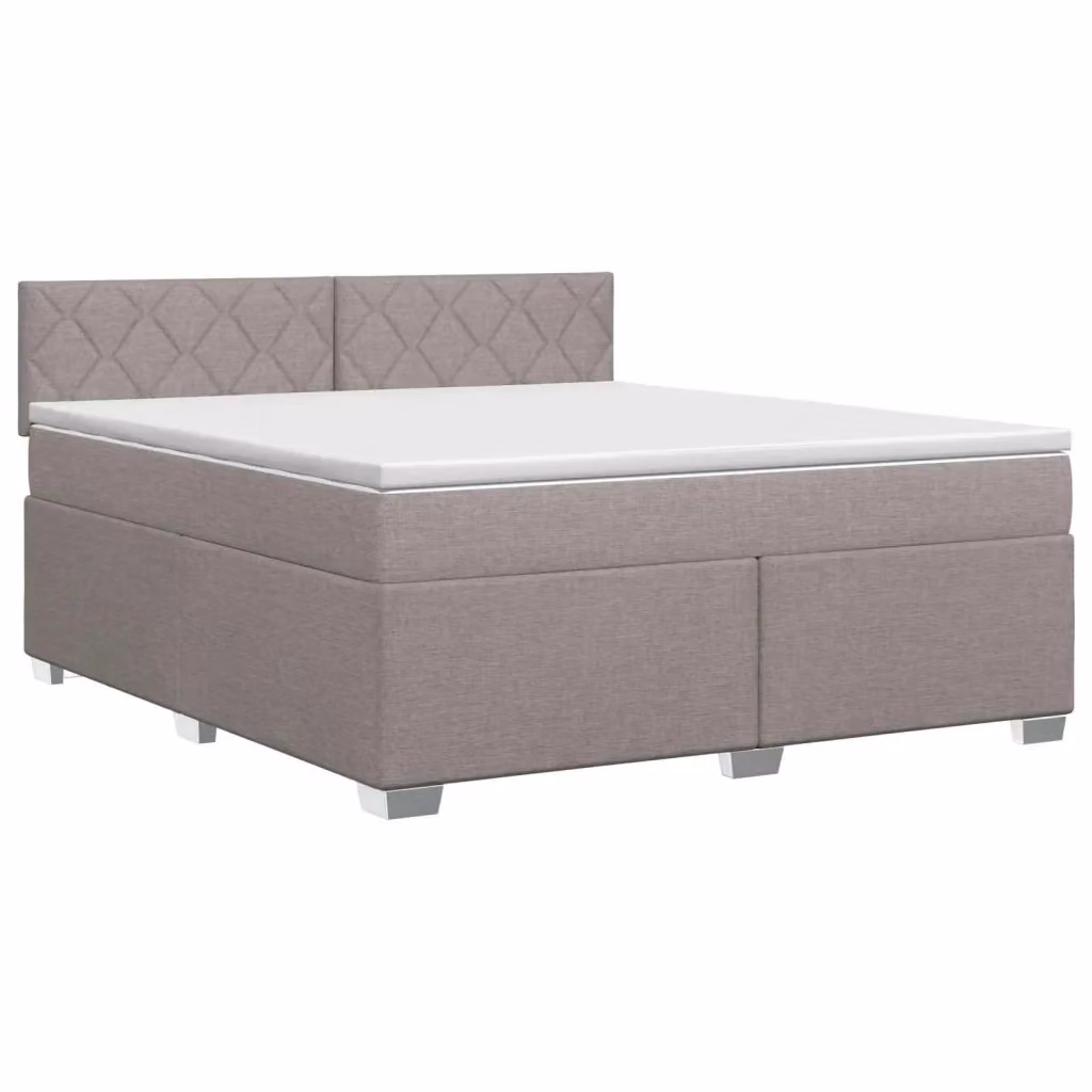 Letto box spring con materasso ibrido vidaXL in tessuto Tortora L: 140 cm, P: 200 cm – 2