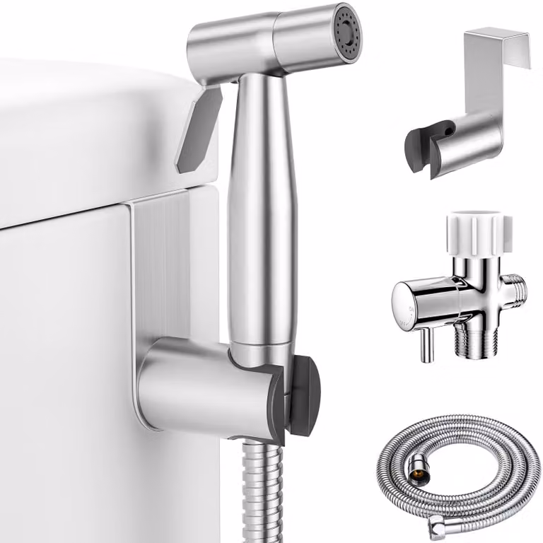 Spruzzatore per bidet, in acciaio inossidabile, con pressione dell'acqua regolabile, da montare a parete, per l'uso con il WC