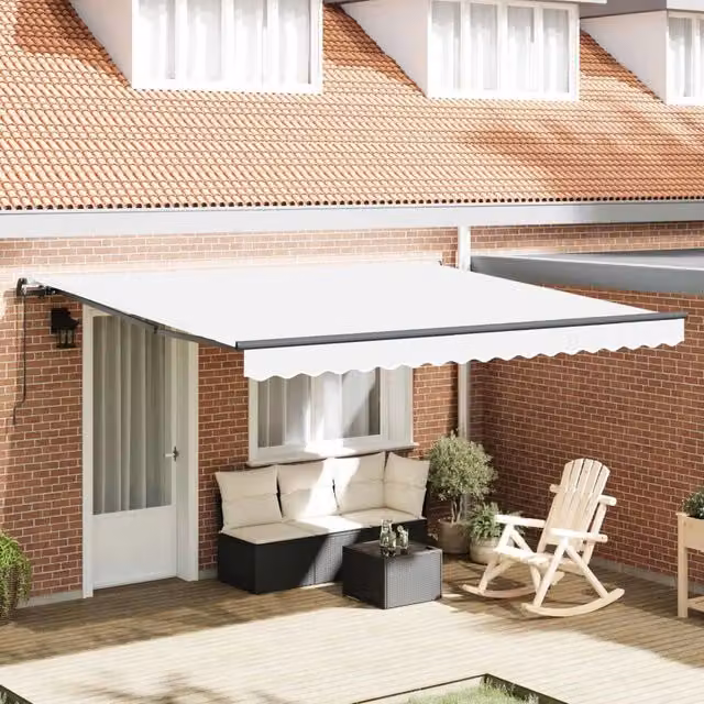 Tenda retrattile Bianco 400 × 300 cm Poliestere e Alluminio 3330627