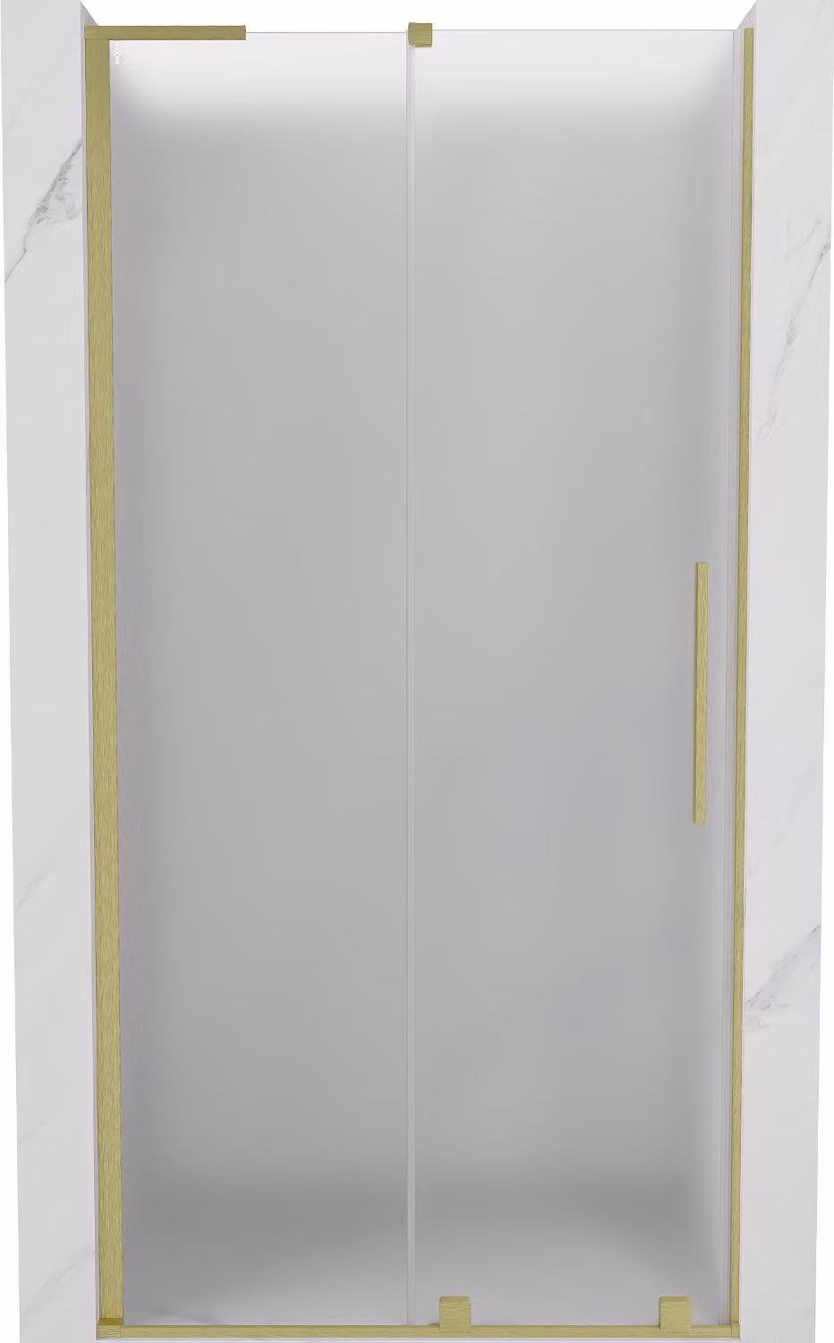Mexen Velar L porta doccia scorrevole 110 cm, brina, oro spazzolato - 871-110-003-31-55