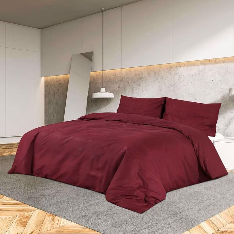 Set Copripiumino e Federe vidaXL in Cotone Rosso 200x200 cm