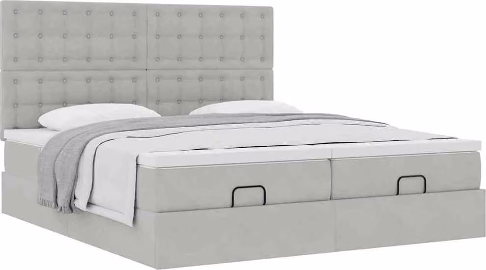 Struttura Letto Pouf con Materassi 180x200 cm Velluto