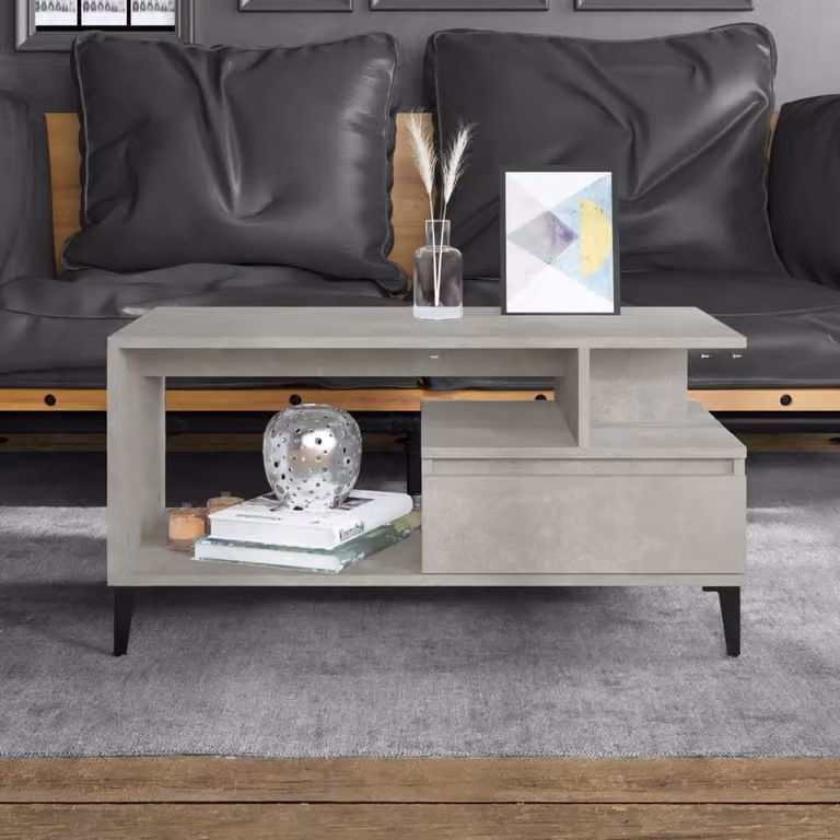 Maison Exclusive - Tavolino grigio cemento 90x49x45 cm Materiale ligneo