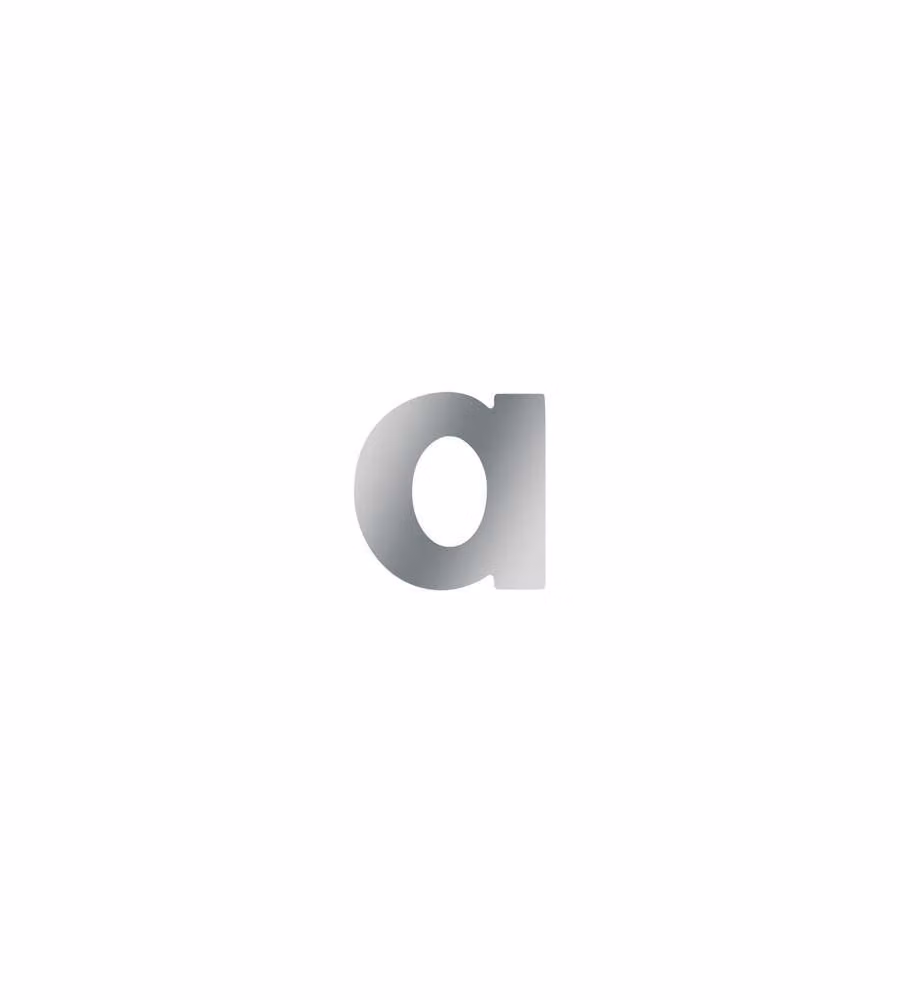 Lettera civica "a" in acciaio Inox