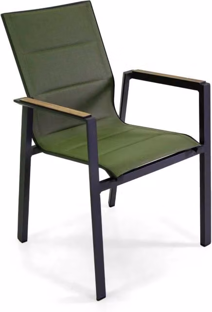 Poltrona alluminio textilene Riverside verde (bracciolo in hpl) cm 56x66h90