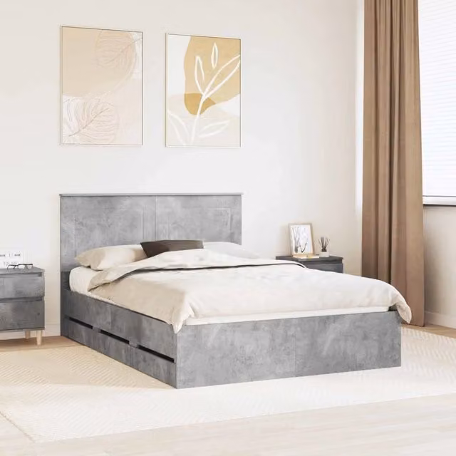 Struttura del letto con cassetto Grigio cemento 160 x 200 cm 3409443