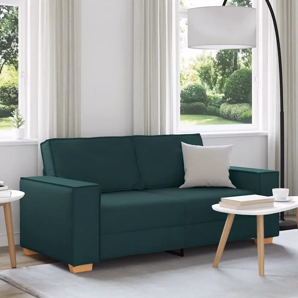 Divano moderno da soggiorno in tessuto verde con cuscini inclusi L: 180 cm, P: 78 cm, H: 84 cm – 2