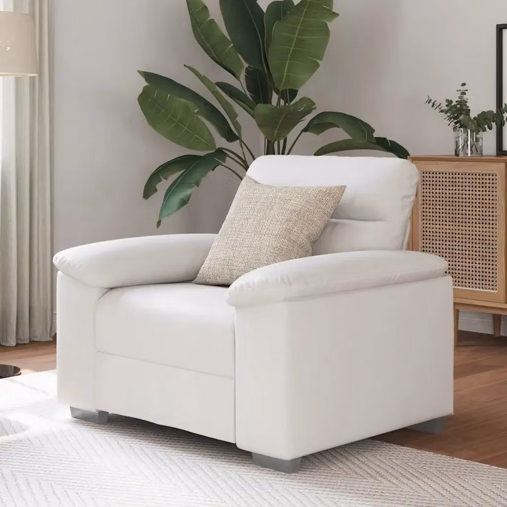 Poltrona Relax Bianca in Similpelle con Braccioli L: 100 cm, P: 81 cm, H: 84 cm – 2