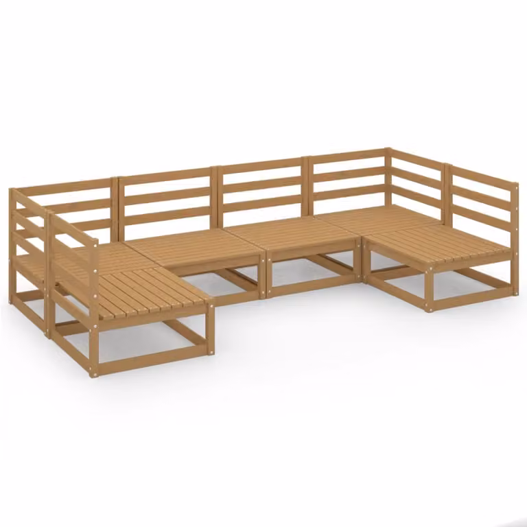Set Divani da Giardino 6 pz in Legno Massello di Pino
