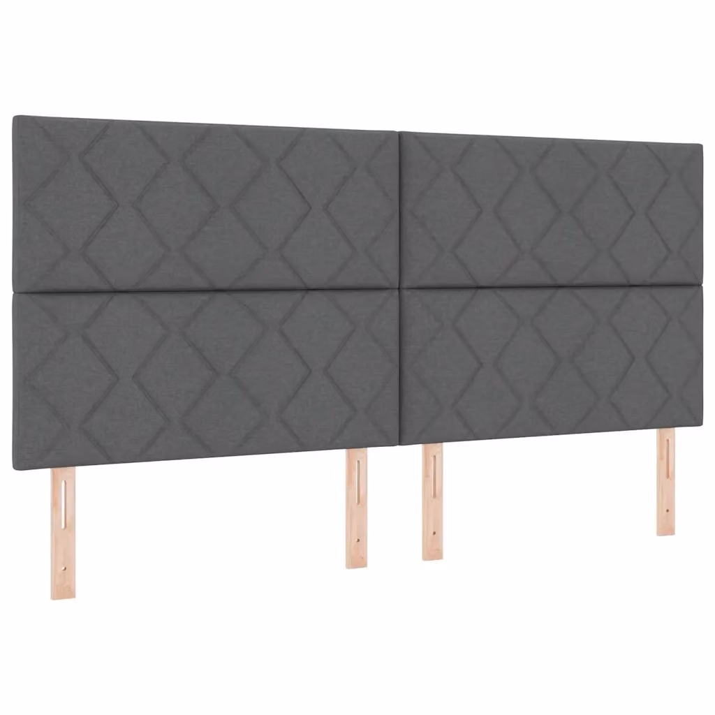 Testiera per letto imbottita vidaXL in tessuto grigio con struttura in legno e design moderno L: 200 cm – 2