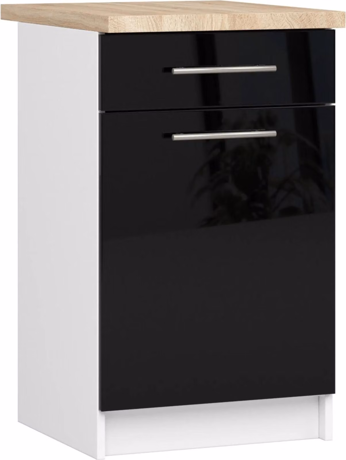 Akord Mobile Da Cucina Oliwia Con Piano Bianco/Nero Lucido 50X46X85 Cm