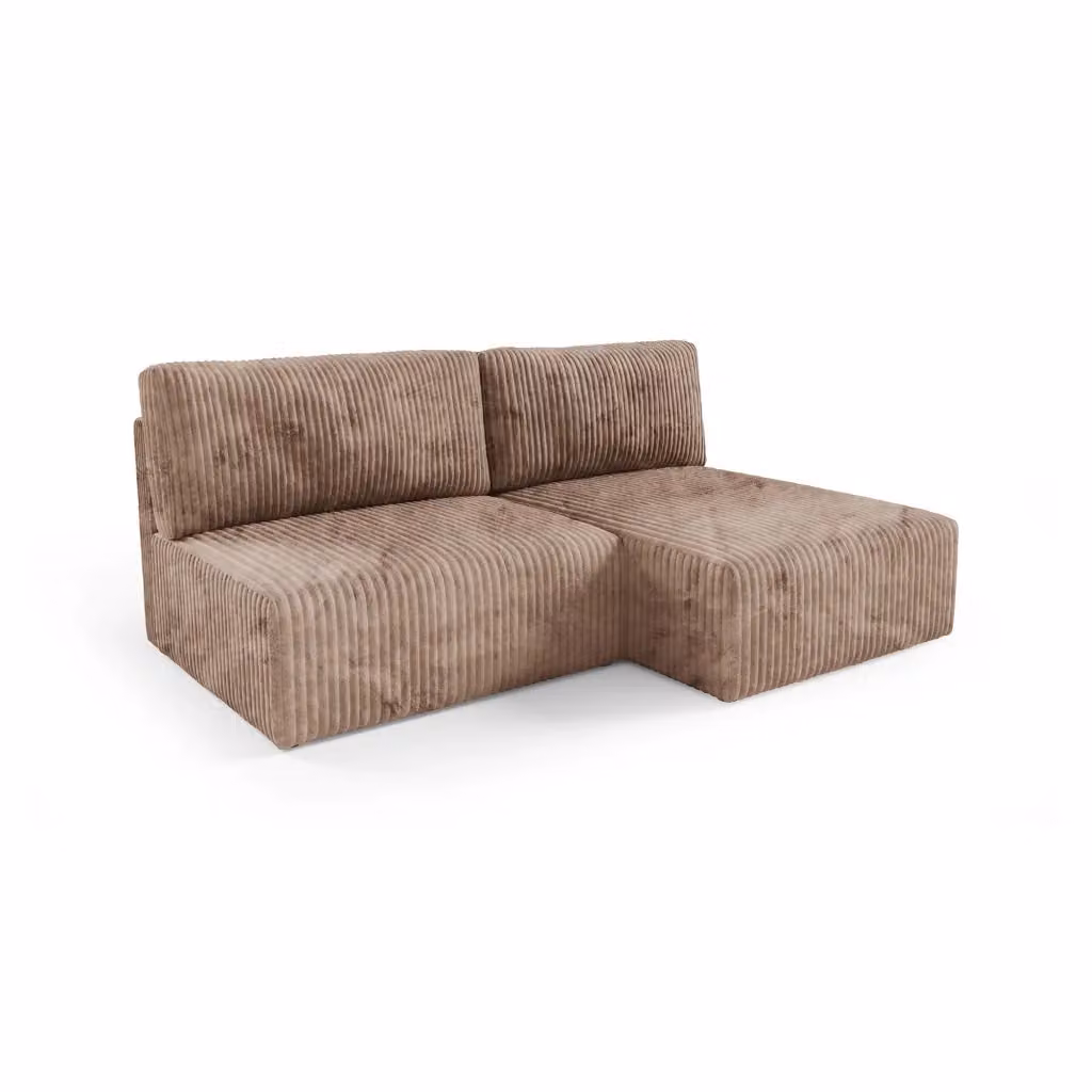 Divano Letto con Penisola Contenitore DMORA, Modello Pergola, L/P: 210 x 149 cm, Beige – 2