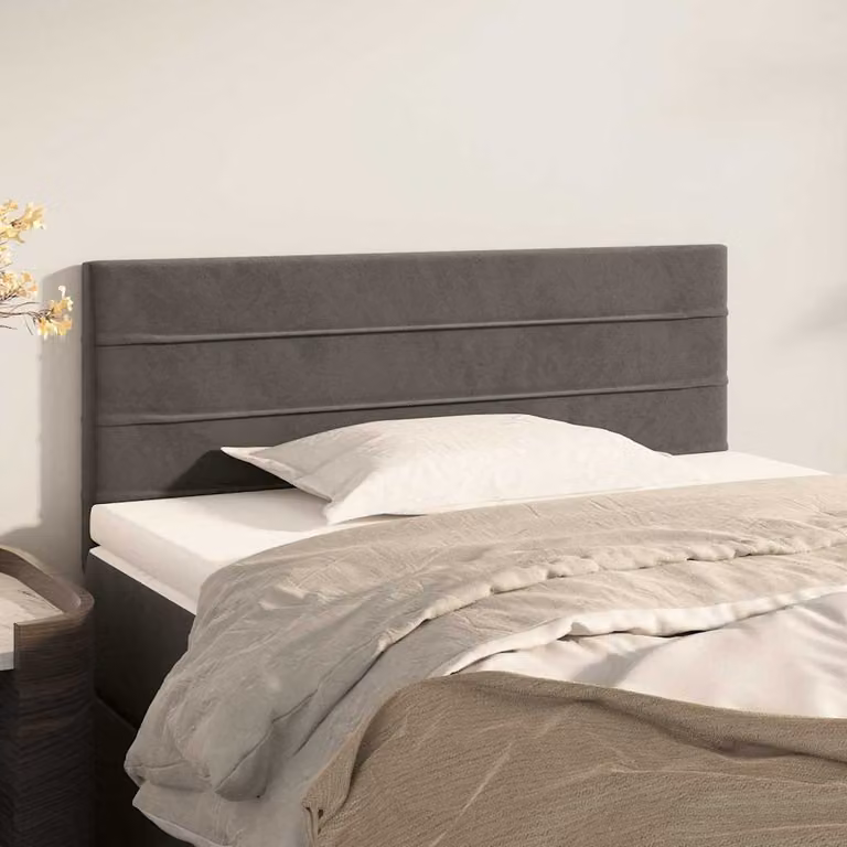 Testiera per letto vidaXL in velluto grigio scuro, L: 100 cm, P: 5 cm, H: 78-88 cm