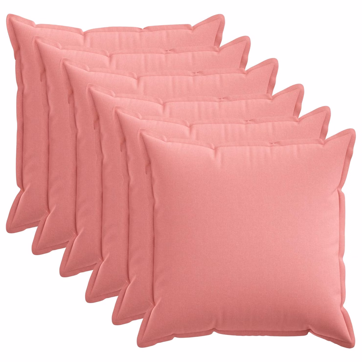 Set di 6 federe vidaXL HOUTEN rosa in poliestere, L/P: 80 x 80 cm