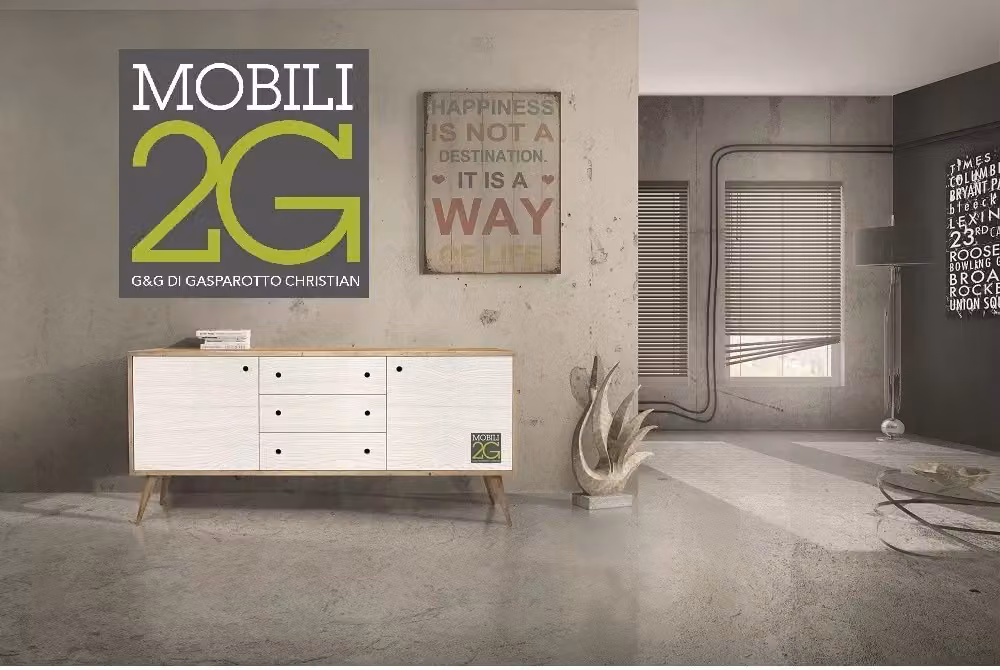 Madia credenza in abete spazzolato naturale e bianco Mobili 2G L: 185 cm, P: 50 cm, H: 84 cm – 2