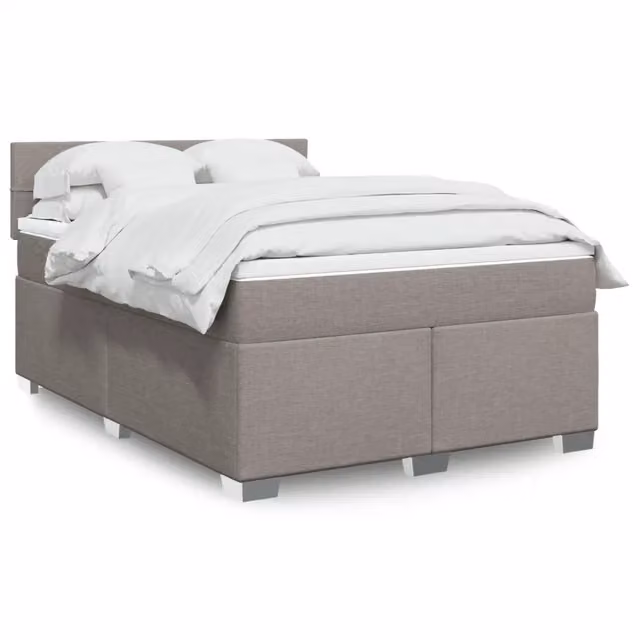 Letto Ibrido Moderno vidaXL con Materasso in Tessuto Beige e Grigio L/P/H: 140 x 200 cm