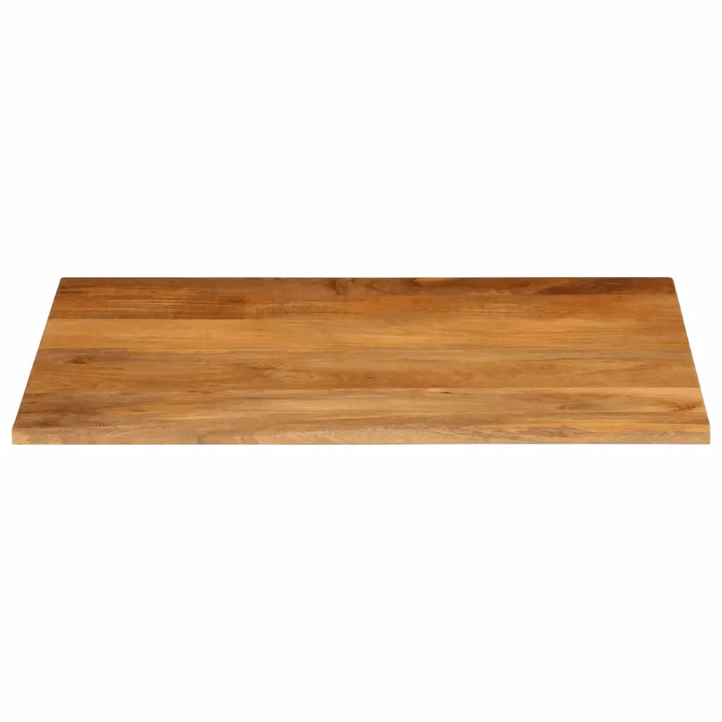 Piano Tavolo in Legno Massello di Mango Marrone con Bordi Vivi vidaXL L: 100 cm, P: 80 cm, H: 2,5 cm – 2