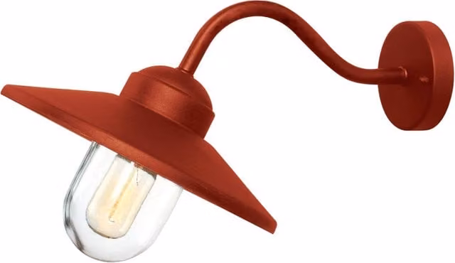 Applique esterna industriale rossa E27 IP44 Klampenborg