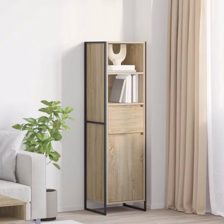 vidaXL Armadio per Libri in Stile Industrial, Colore Marrone, L/P/H: 43 x 36 x 150.5 cm
