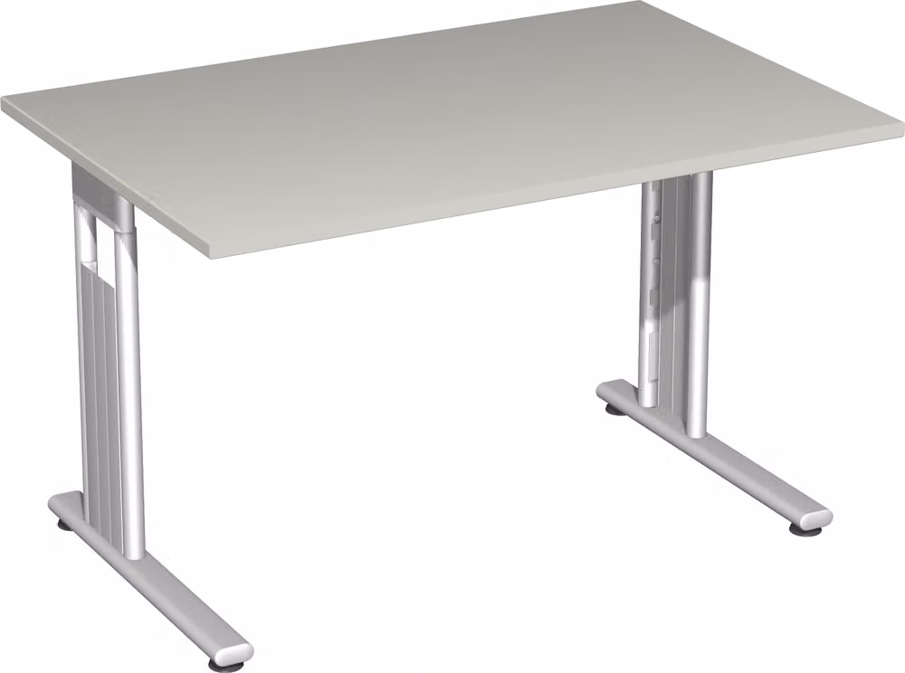 Geramöbel Scrivania Lisbona, 1200x800x720 mm, grigio chiaro/argento