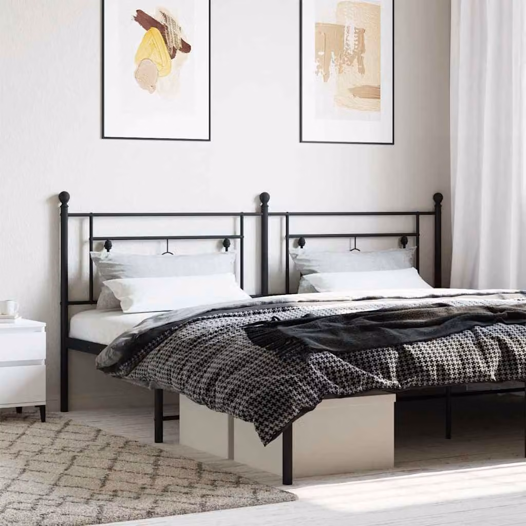 Testiera di ricambio vidaXL in metallo nero laccato per letto 200x200 cm