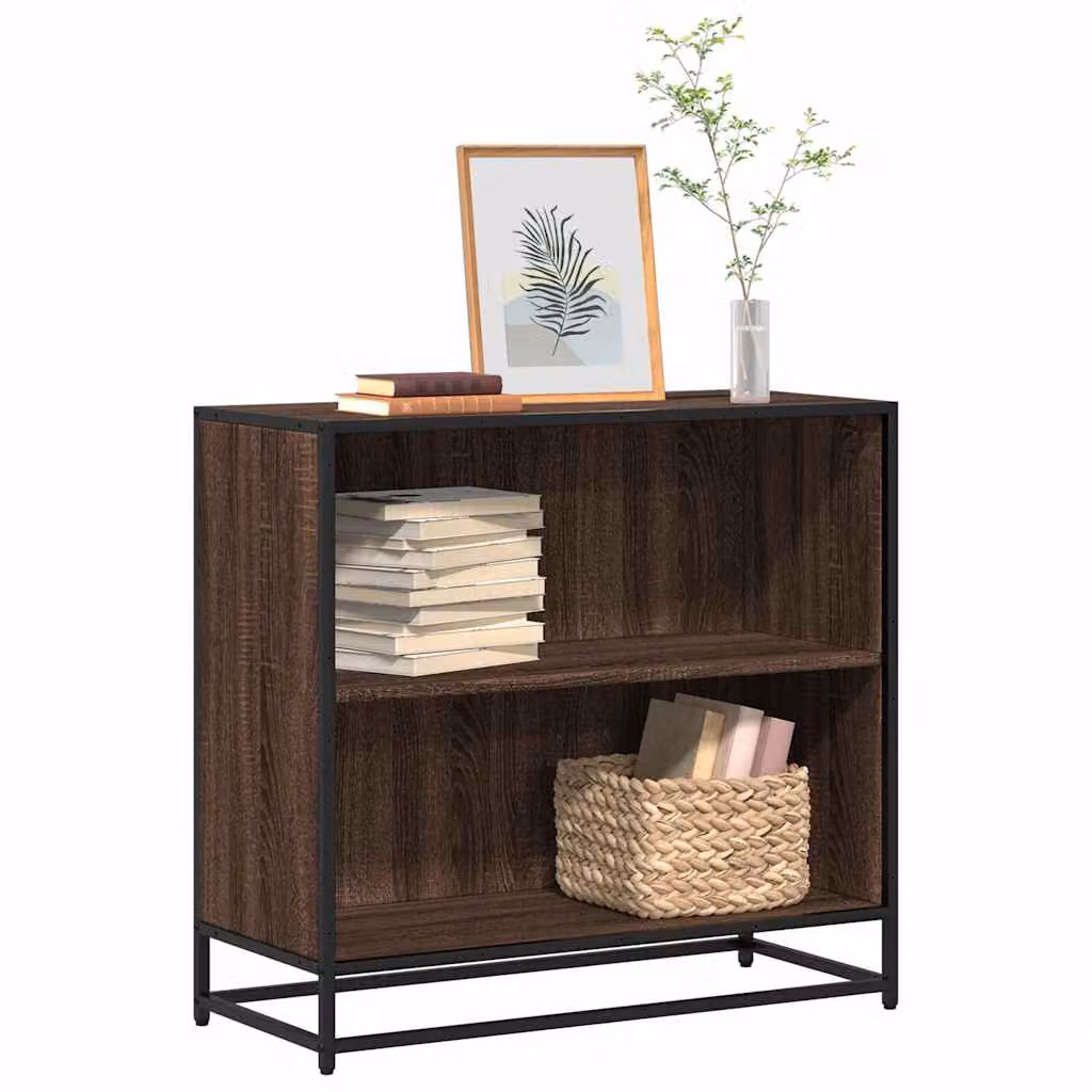 Libreria in stile industriale vidaXL in legno e metallo, colore marrone, L 80,5 cm x P 35 cm x H 76 cm