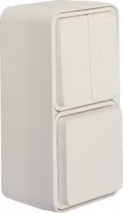 Berker 47903512 Combinazione interruttore in serie/presa SCHUKO con coperchio ribaltabile AP bianco polo opaco Be