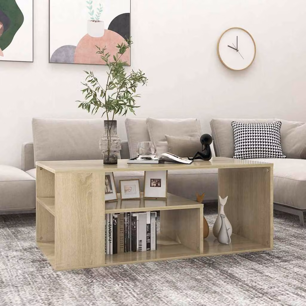 vidaXL Tavolino da Salotto Moderno in Legno Rovere, L 100 cm x P 50 cm x H 40 cm