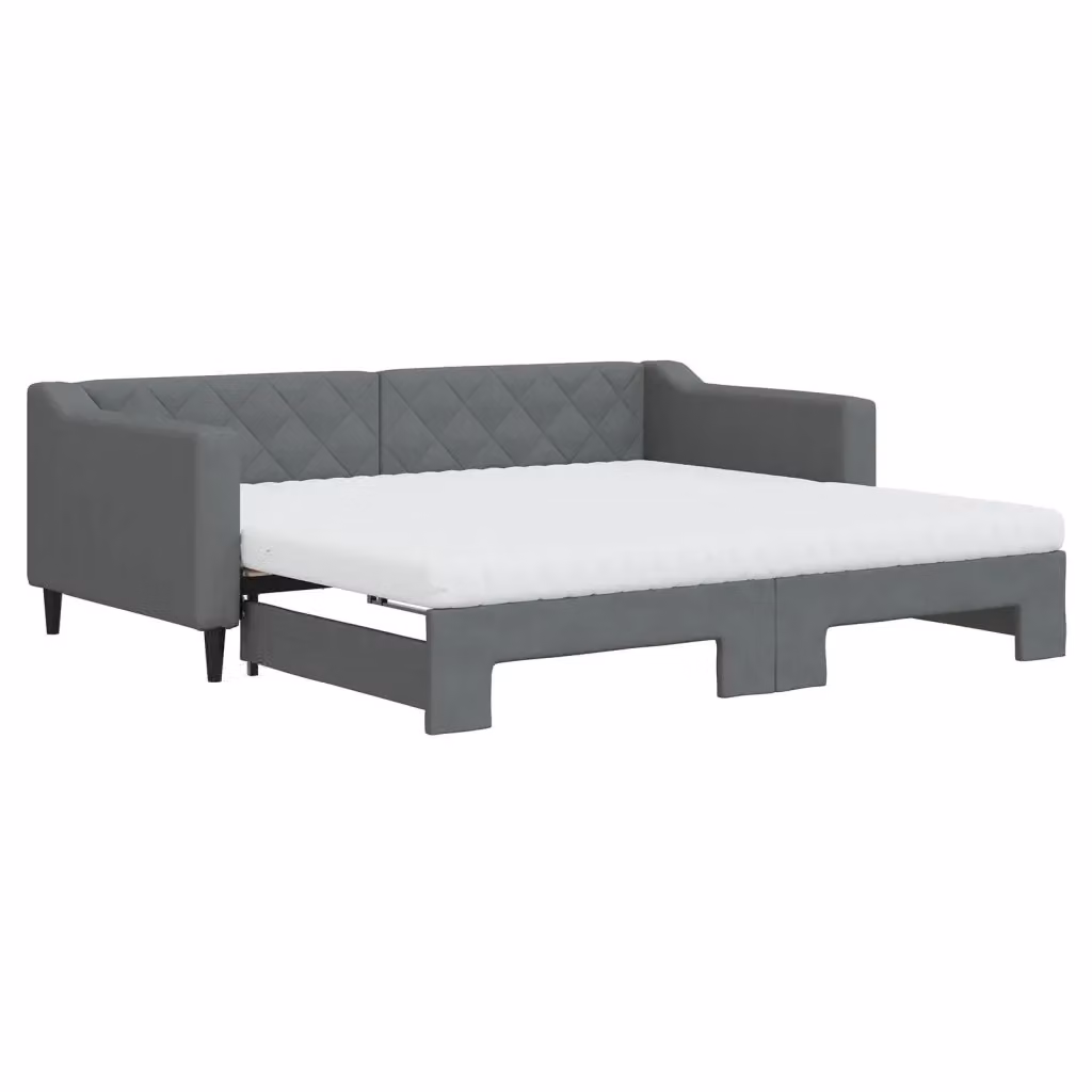 Divano Letto Estraibile vidaXL Grigio con Materasso per Soggiorno e Camera da Letto – 2