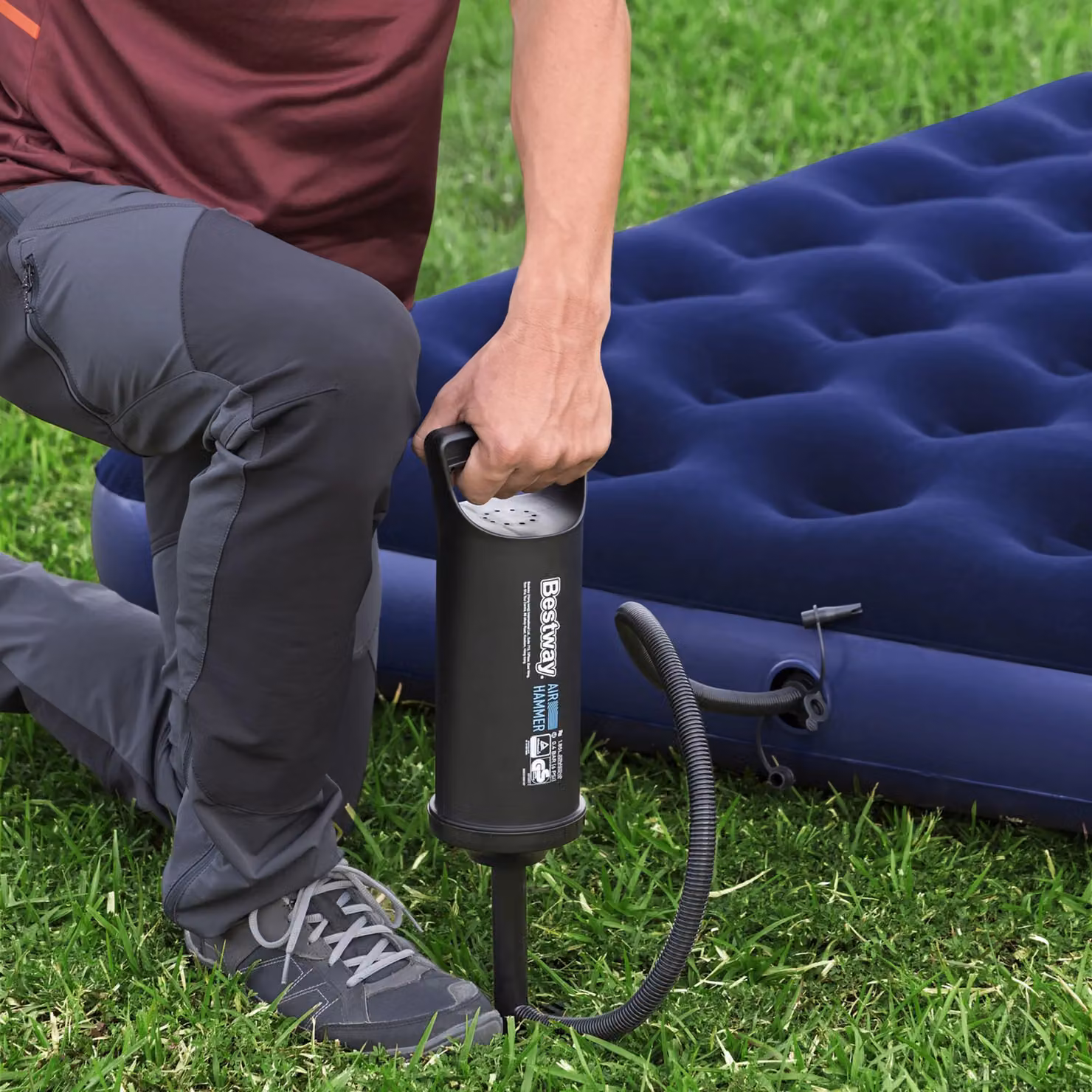 Pompa manuale di gonfiaggio Air Hammer Bestway, colore nero, H: 35 cm – 4
