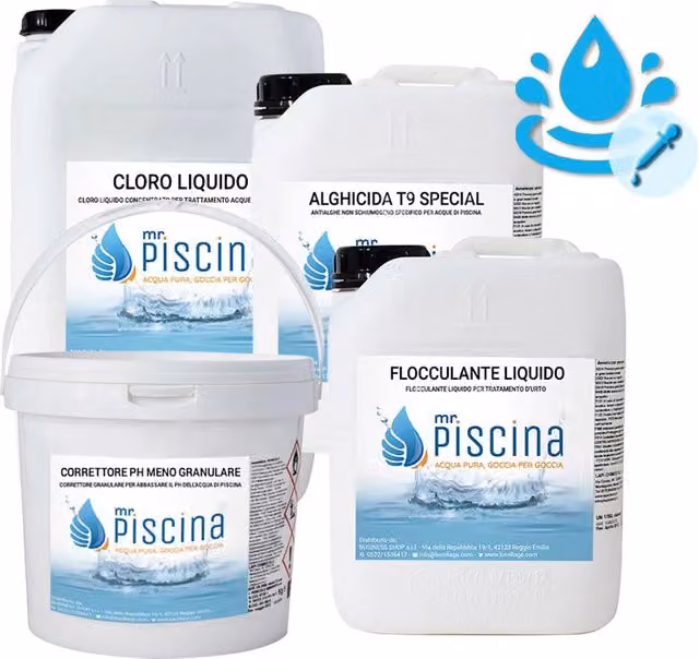 Kit Cloro Control Mrpiscina per la disinfezione dell'acqua in piscine interrate o fuori terra, volume da 55 a 100 m³