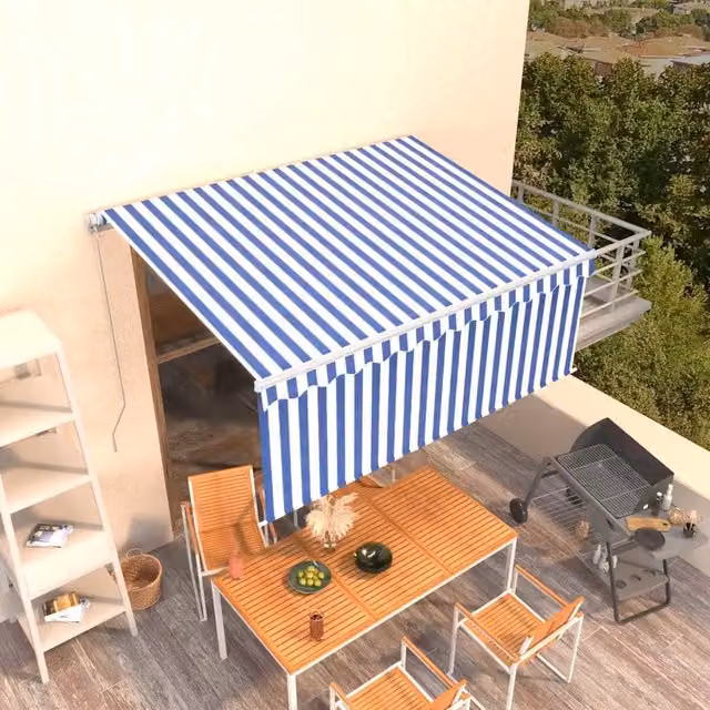 Tenda da sole retrattile manuale Videx in alluminio e poliestere Blu e Bianco L: 300 cm, H: 250 cm – 1