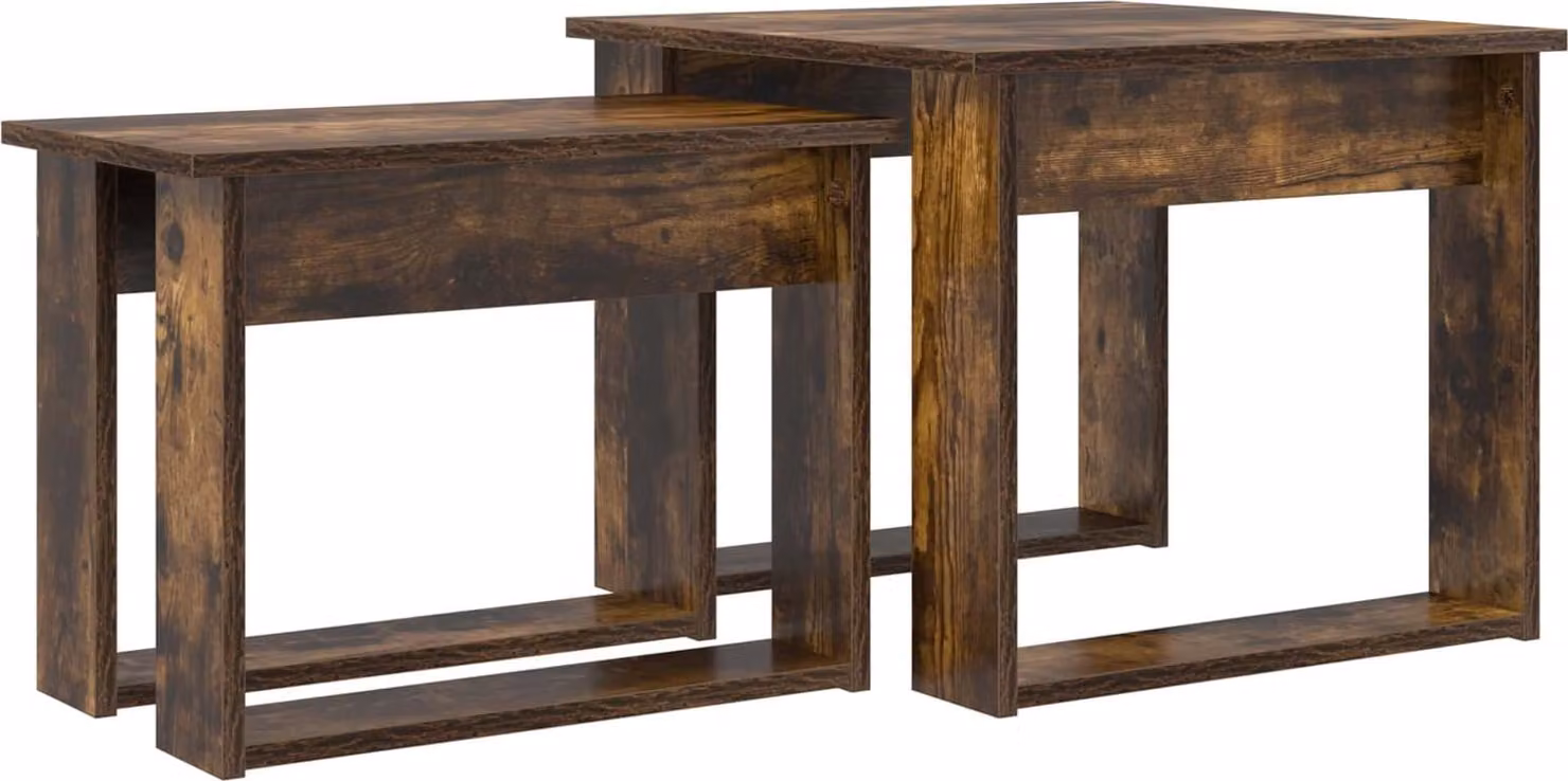 Set di Tavolini da Caffè 2 pcs Rovere fumé Legno multistrato