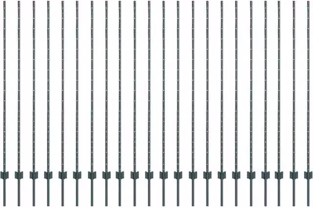 Palo della recinzione 22 pz Verde 200 cm Acciaio CFW5991778