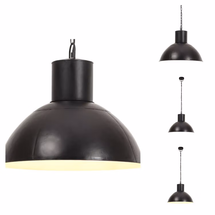 vidaXL Lampada a sospensione 25 W Nero Rotondo 48 cm E27 - Lampade