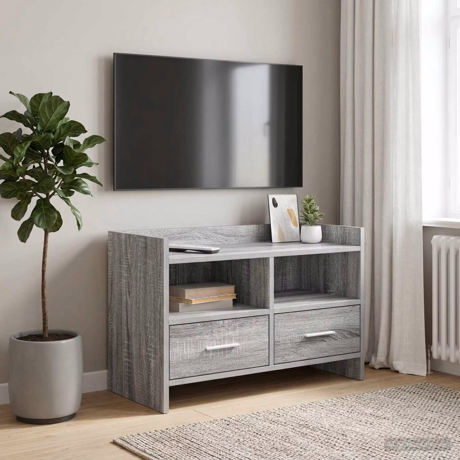 Mobile TV vidaXL moderno in legno ingegnerizzato grigio L: 71,5 cm, P: 33 cm, H: 47 cm