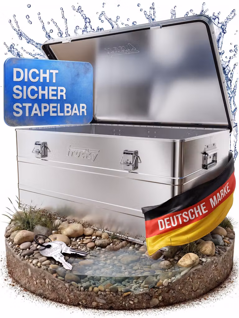 Scatola alluminio con coperchio Argento 135 L metallo trasporto Trucky
