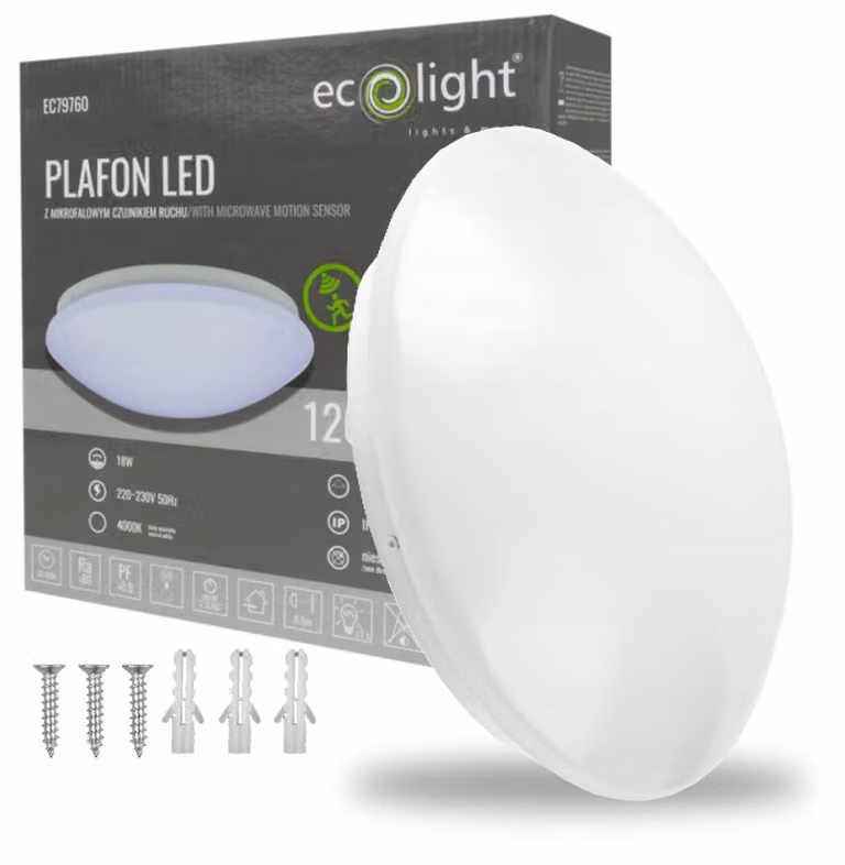 Plafond circolare LED 18W sensore di movimento EC79760 Ecolight