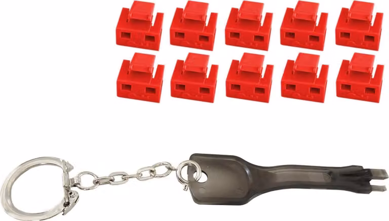 shiverpeaks BS08-01033 shiverpeaks Blocco per porta RJ45 con chiave, rosso