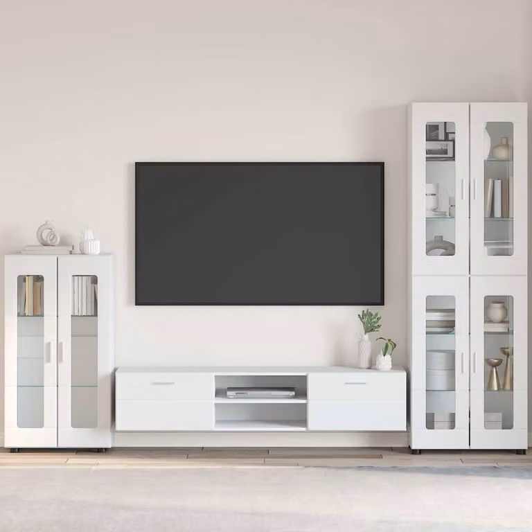 Credenza vidaXL FLORIN in legno ingegnerizzato bianco, L: 55,5 cm, P: 29 cm, H: 100 cm